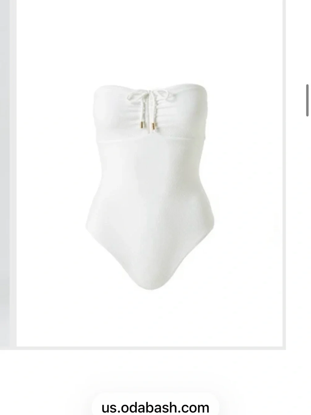 Melissa Odabash White Strapless One-Piece Swimsuit with Drawstring US 8